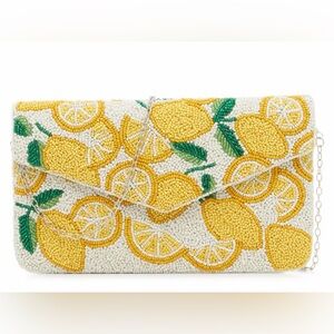 NEW Beaded Lemon Clutch | Kelly & Katie Handbag | Green, Yellow